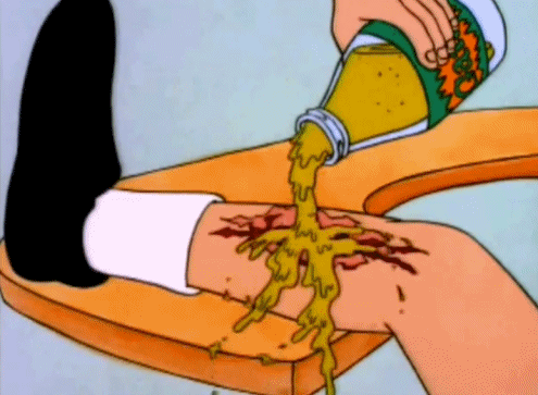 Sebfertőtlenítés animált képen