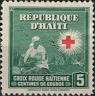 Haiti - Vöröskereszt - nővér és sebesült katona (1935)